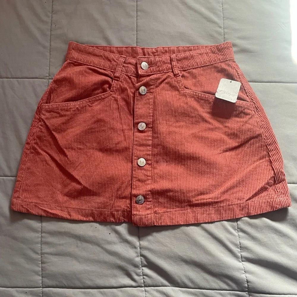 NWT Free People Ray Cotton Corduroy Miniskirt Size 4 Color Myrrh